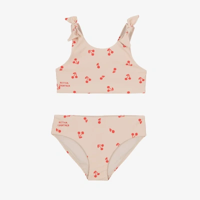Liewood Kids' Girls Pink Cherry Print Bikini (upf 40+)