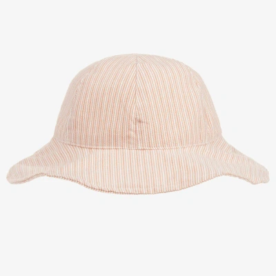 Liewood Kids' Girls Pink Striped Organic Cotton Sun Hat