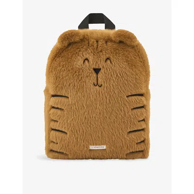 Liewood Babies' Golden Caramel Denise Tiger Soft-toy Backpack In Brown