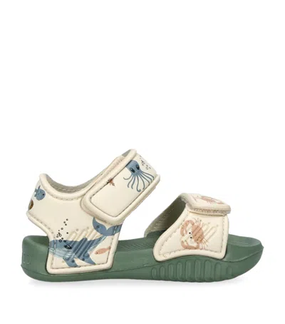 Liewood Kids' Graphic Print Blumer Sandals In Beige