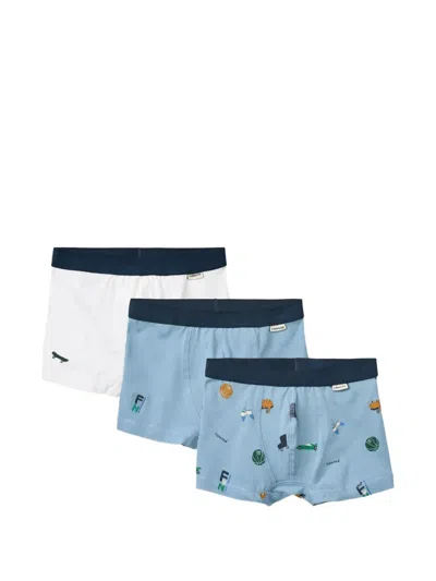 Liewood Kids' Graphic Waistband Boxers Set Of Three In Blue