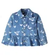 Liewood Kenza Printed Ruffled Denim Jacket In Multi