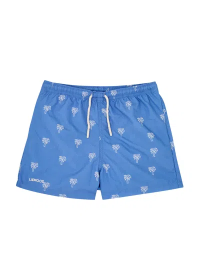 Liewood Kids Duke Printed Shell Swim Shorts In Blue