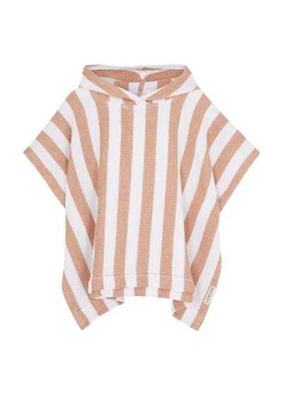 Liewood Kids Paco Striped Cotton Poncho In Pink Light