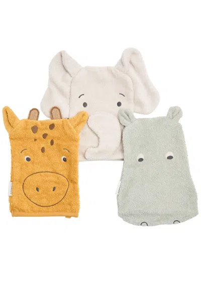 Liewood Kids Sylvester All Together Terry Wash Cloths In Yellow