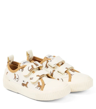 Liewood Kids' Kim Printed Canvas Sneakers In Leopard / Sandy