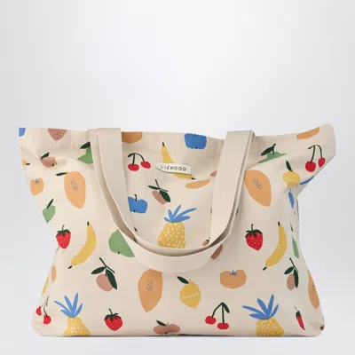 Liewood Large Fruit Print Cotton Tote Bag In Multicolor