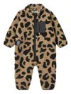 Liewood Leopard-print Fleece Romper In Brown