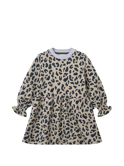 Liewood Kids' Lia Leopard-print Flared Dress In Neutrals
