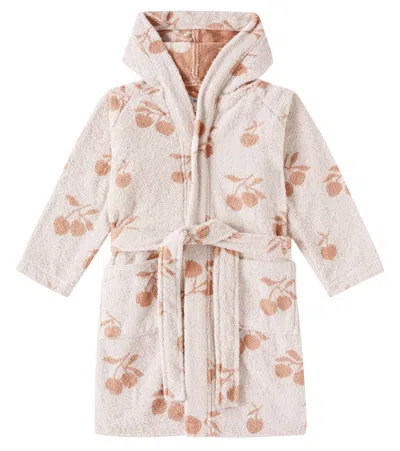 Liewood Kids' Lilana Printed Cotton Terry Robe In Beige