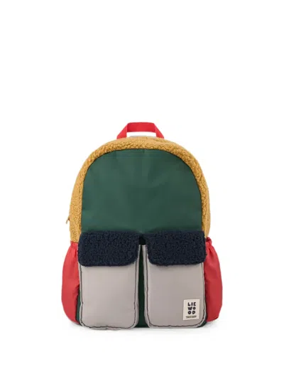Liewood Kids' Marlowe Colour-block Borg Backpack In Green