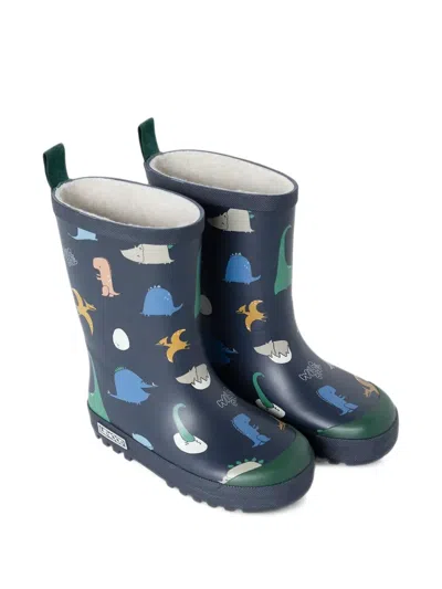Liewood Kids' Mason Dinosaur-print Boots In Blue