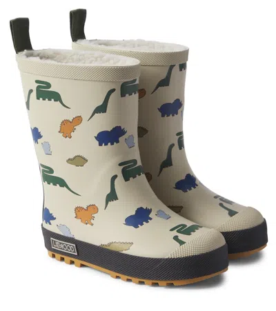 Liewood Kids' Mason Printed Rain Boots In Brown
