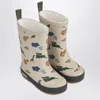 Liewood Mason Thermal Rain Boots Dinosaurs/mist In Gold