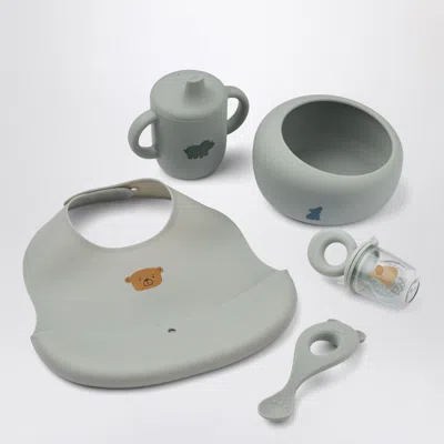 Liewood Mileah Weaning Set In Blue-grey In Gray