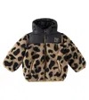Liewood Niko Leopard-print Fleece Puffer Jacket In Mega Leo / Oat Mix