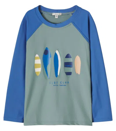 Liewood Kids' Noah Printed Rashguard Top In Blue