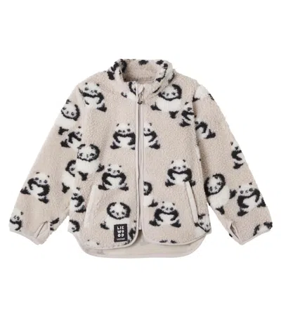 Liewood Kids' Nolan Printed Fleece Jacket In Nude