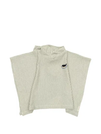 Liewood Kids' Paco Striped Embroidered Cape In Neutral