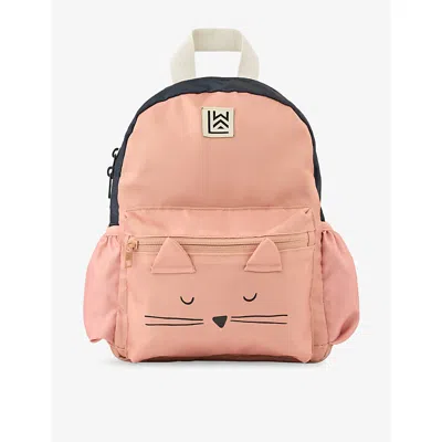 Liewood Babies' Pale Tuscany Multi Mix Andreas Cat Woven Backpack In Pink