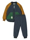Liewood Quilted Colour-block Bomber Jacket Trousers (set Of Two) In Blue