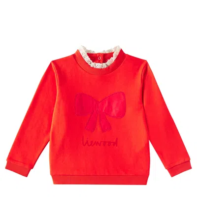 Liewood Kids' Rakel Printed Cotton Swetashirt In Red
