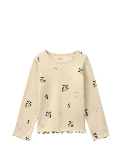 Liewood Ruffled Print Top In Neutral