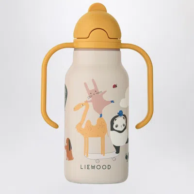Liewood Sand-colored Stainless Steel Thermal Bottle Around The World In Orange