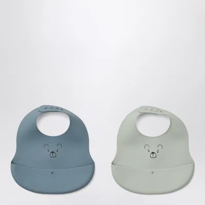 Liewood Set Of Two Ember Bibs In Blue/grey