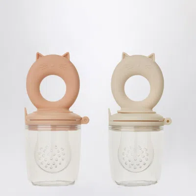 Liewood Set Of Two Miranda Food Containers In Pink/ecru