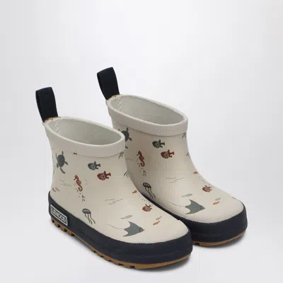 Liewood Sea Printed Rubber Rainboots In Multicolor