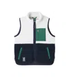 Liewood Vada Colorblocked Faux Shearling Vest In Green
