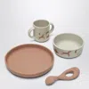 Liewood Vivi Tableware Set Pink/ecru In Pink