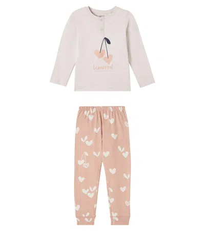 Liewood Kids' Wilhelm Cotton-blend Jersey Pajamas In Brown