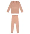Liewood Wilhelm Cotton-blend Pajama Set In Stripe Tuscany Rose/sandy