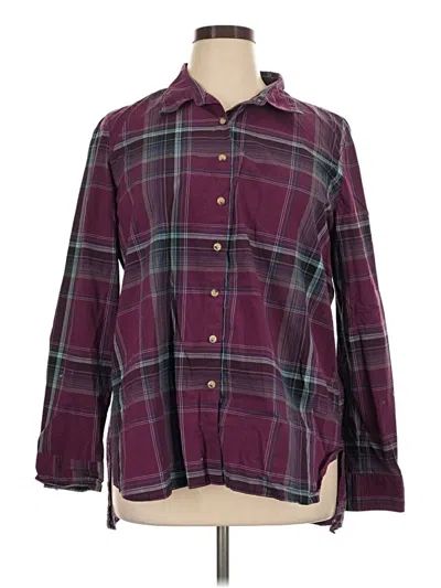 Pre-owned Life Is Good 3/4 Sleeve Button Down Shirt In Burgundy