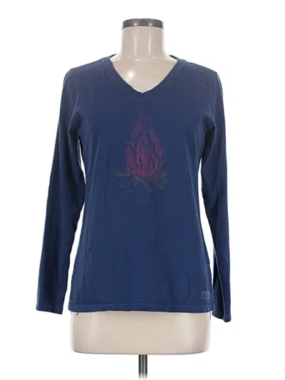 Pre-owned Life Is Good 3/4 Sleeve T-shirt In Blue