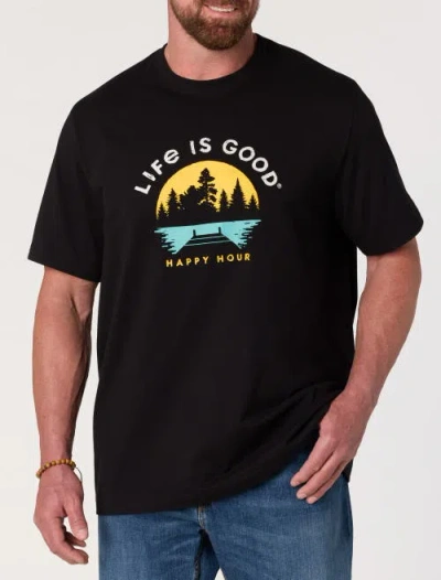 Life Is Good Big & Tall Happy Hour Graphic T-shirt In Black