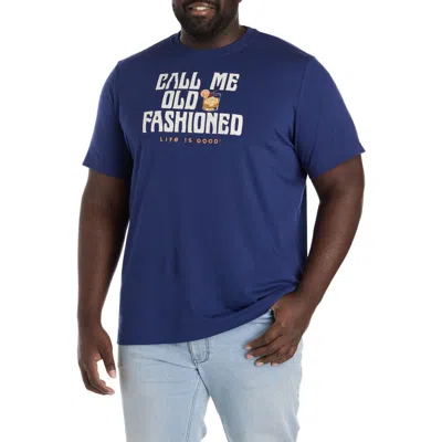 Life Is Good Big & Tall Old Fashioned Graphic Tee In Blue
