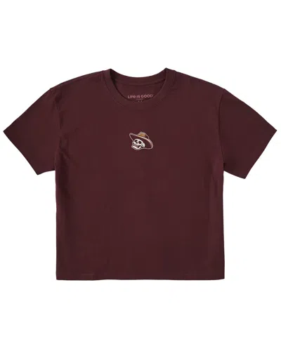 Life Is Good ® Crusher Boxy T-shirt In Burgundy