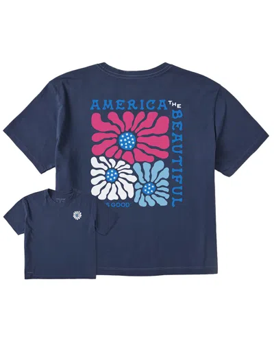 Life Is Good ® Crusher Boxy T-shirt In Blue