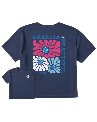 Life Is Good ® Crusher Boxy T-shirt In Darkest Blue