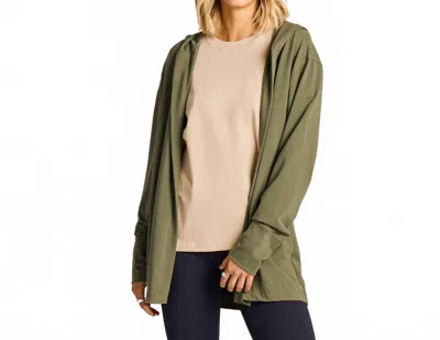 Life Is Good Crusher Flex Cardigan In Dark Moss Green In Multi