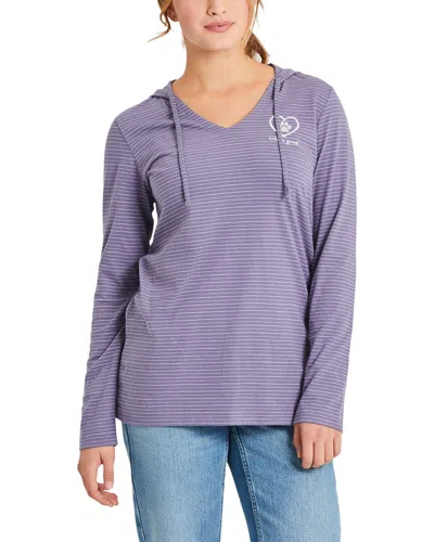 Life Is Good Crusher Hooded T-shirt In Blue