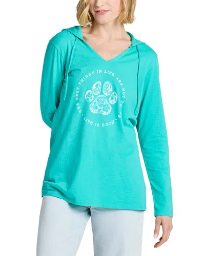 Life Is Good ® Crusher Lite Hooded T-shirt In Blue