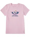 Life Is Good Crusher V-neck T-shirt In Pink