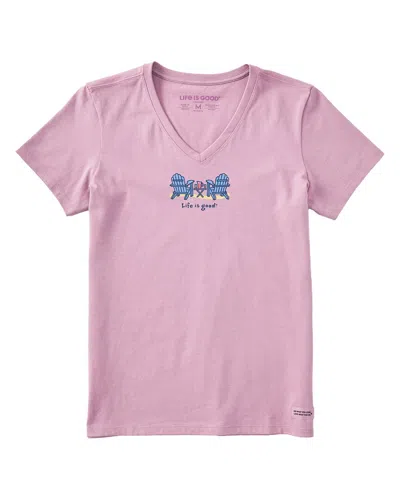 Life Is Good ® Crusher-lite V-neck T-shirt In Pink