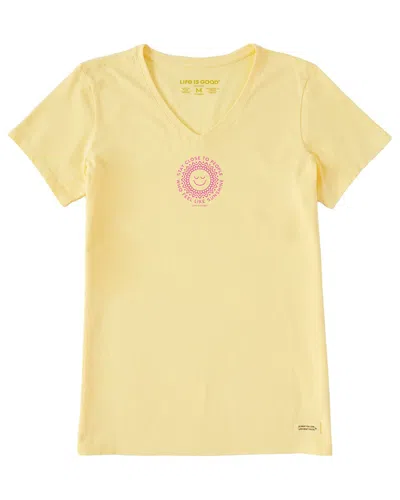 Life Is Good Crusher Lite V-neck T-shirt In Yellow