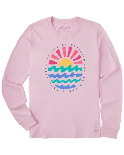 Life Is Good Crusher Long Sleeve T-shirt In Pink