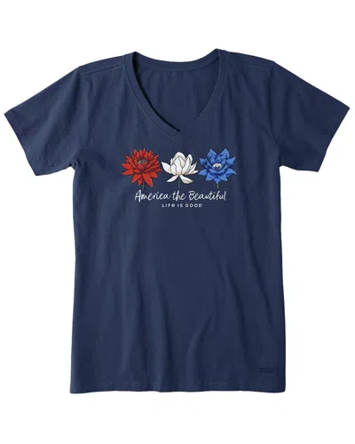 Life Is Good ® Crusher V-neck T-shirt In Blue